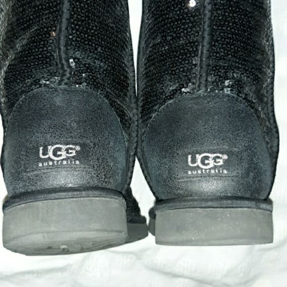 Sequin Ugg Over the‎ Knee Bailey Button Boots 6 - Picture 4 of 8